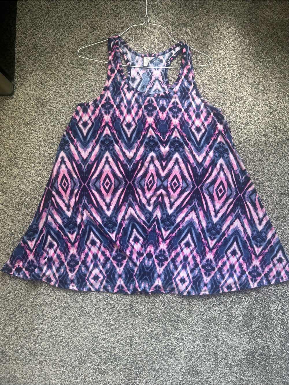 Everlast Pink and Navy Geometric Tank Dress